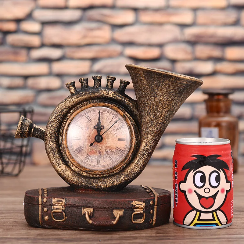 [New] винтажная скульптура имитация чемодан для саксофона модель часов статуэтка