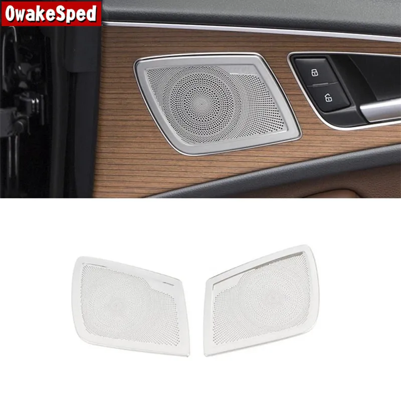 

Для Audi A6 C7 2012-2018 аудио Рог модифицированные аксессуары для дверей автомобиля сеть громкоговорителей крышка Панель украшения Стикеры отделка
