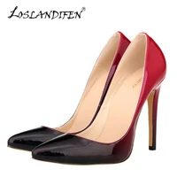 loslandifen women pumps pointed toe slip on sexy high heels shoes mixed color ladies wedding 302 1db