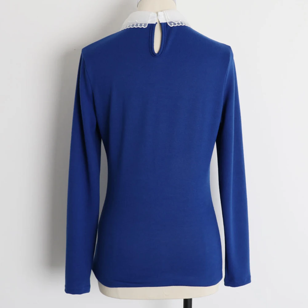 Женская трикотажная футболка облегающий кружевной джемпер с вышивкой на