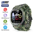 Смарт-часы LOKMAT Ocean мужские, фитнес-трекер, артериальное давление, водозащита IP68, дисплей 1,14 дюйма