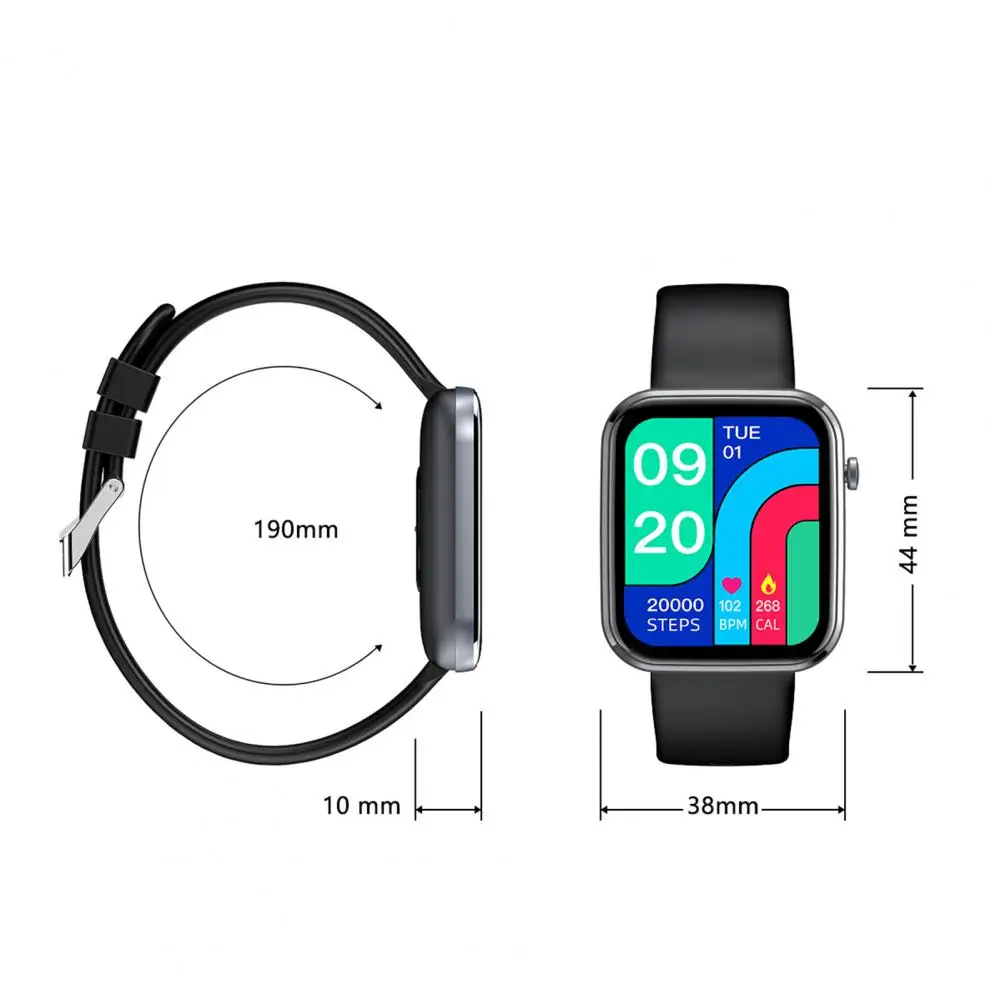 

Z15 Smart Watch Waterproof 1.7in HD Screen TPU Heart Rate Blood Pressure Fitness Tracker for Fitness