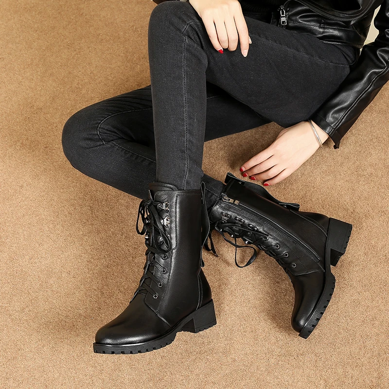 Черные Ботинки Martin из натуральной кожи женские ботинки коллекция 2019 года сезон