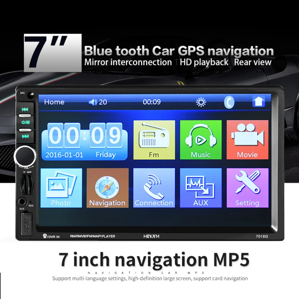 

Automotive Dual Din Universal Center Car 7 Inch HD Touch Screen Bluetooth Call MP5 Player GPS Navigation Machine