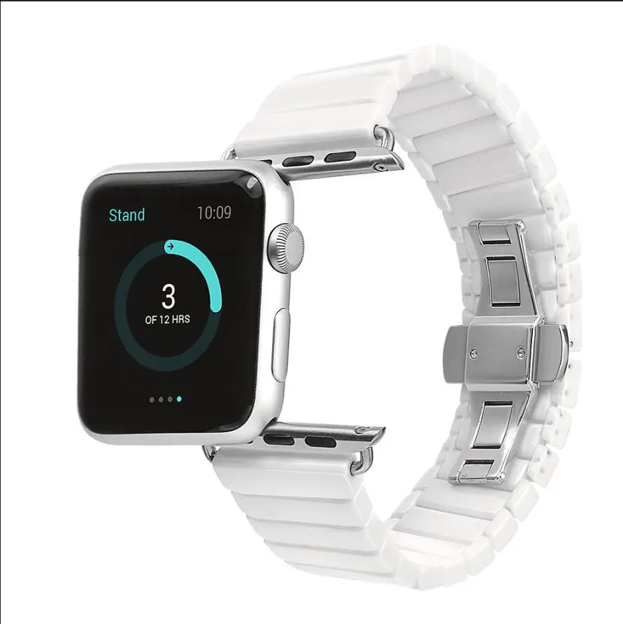 white Керамический браслет для Apple Watch 38 мм 42 мм 40 мм 44 мм смарт часы браслет для iWatch серии 1 2 3 4 5 - Цвет ремешка: white