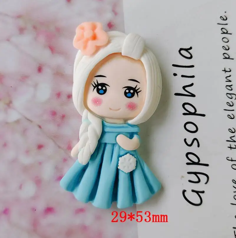 2 шт./лот Кабошон из смолы кавайная принцесса с плоским основанием для