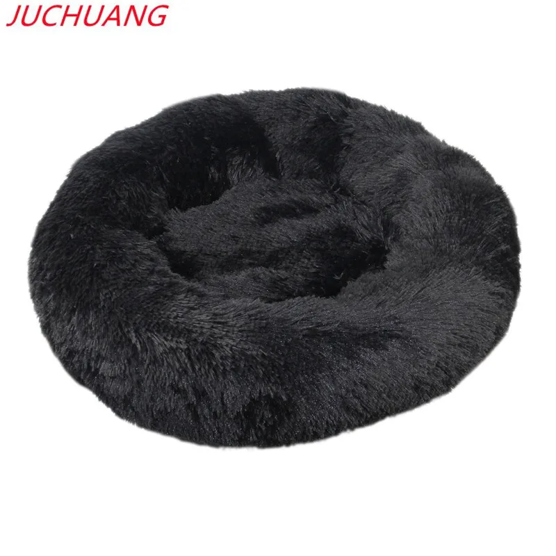 

JUCHUANG Round Cat bed Long Plush Soft Pet Bed House Cat Kennel Dog Cat Winter Warm Sleeping Bag Puppy Cushion Cat Supplies