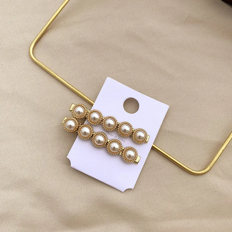 2pcs small pearl 1 Набор заколки для волос для женщин Корея золотые металлические жемчужные Заколки неправильные ацетатные ювелирные изделия для девушек свадебные аксессуары для волос - Цвет: 2pcs small pearl