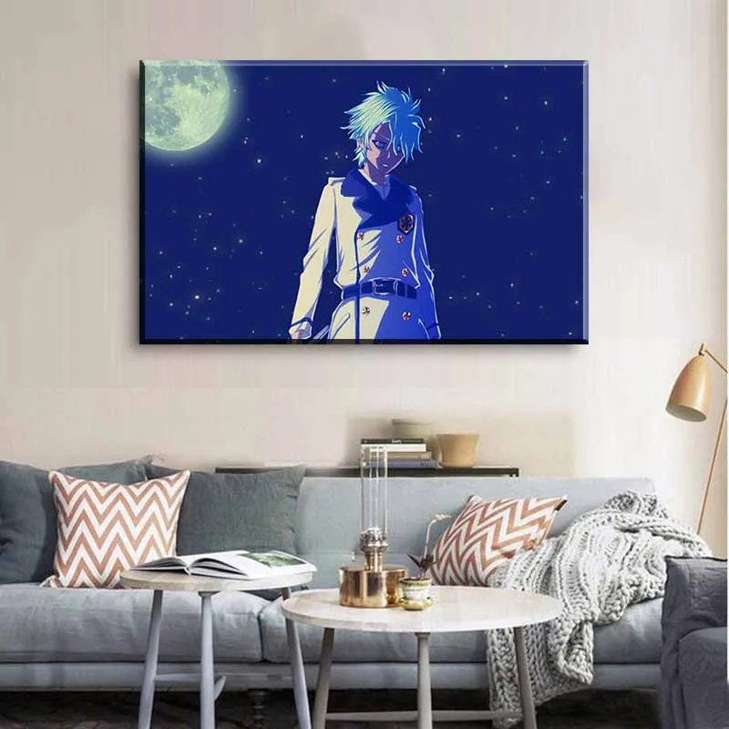 Плакат модульный холст картина стены искусства 5 шт. Toushirou Hitsugaya стоя в Луне Ночь HD