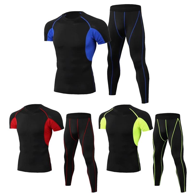 Summer Motocross Riding Lined Thermal Underwear Set Motorcycle T-shirt Pants Racing Short Johns Shirts &amp Tops Bottom Suit Men's |