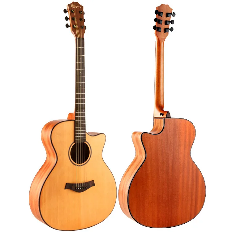 

Guitar manufacturer 40 "single board folk guitar matte spruce missing Angle shabili face single guitar