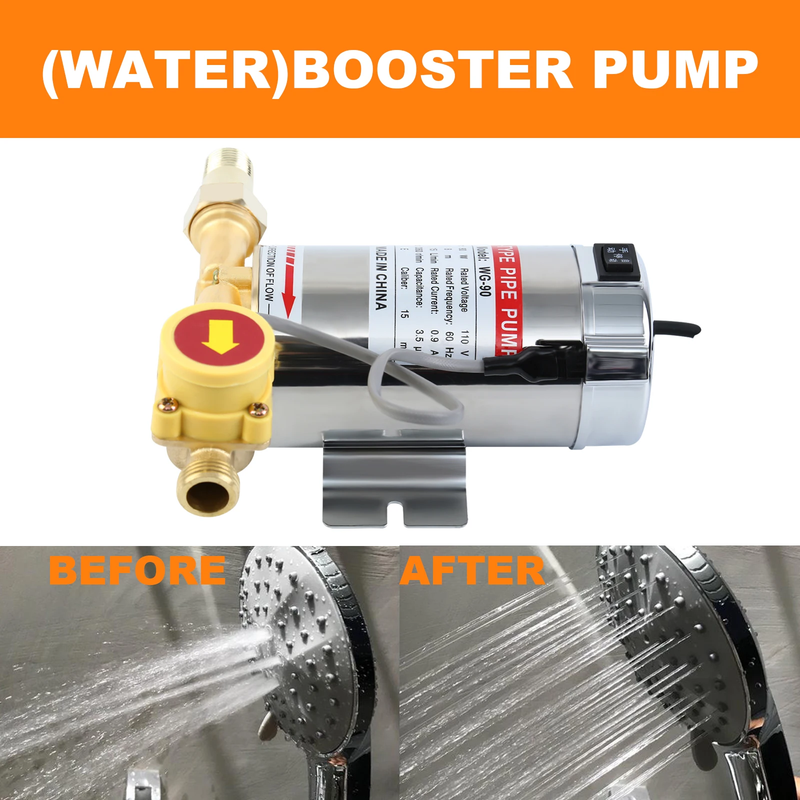 

Honhill 220V Бустерный Насос бытовой бесшумный для водопроводного трубопровода/нагревателя с автоматическим переключателем потока насос для ув...