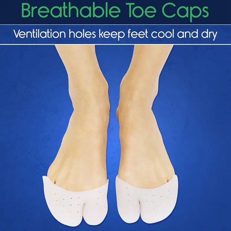 

Silicone Toe Cap Protector by (2 Pairs)Silicone Toe Cover and Sleeve Big Toe Protection Silicone Bandage for Ball of Foot, Metat