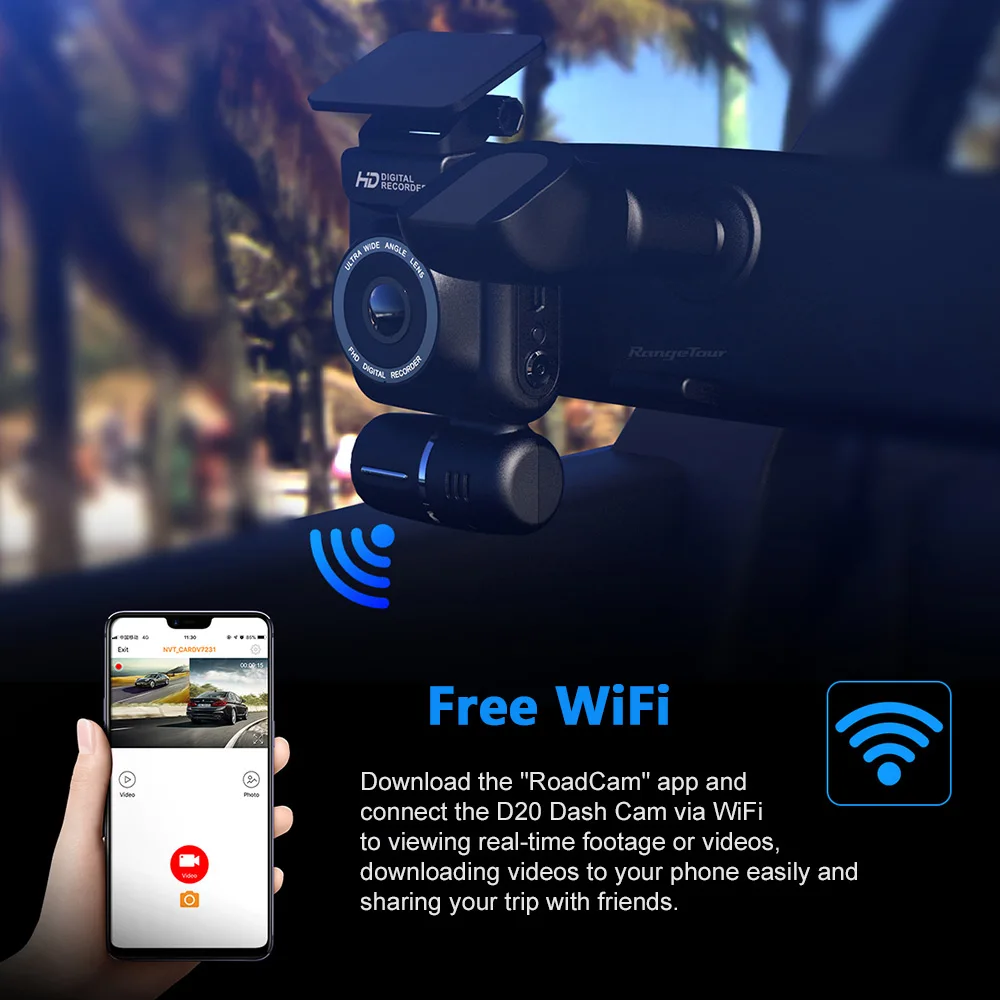 Мини скрытый 4K 2160P двойной объектив Автомобильный видеорегистратор wifi gps регистратор Novatek 96663 чип sony IMX323 сенсор двойная камера видеорегистратор D20