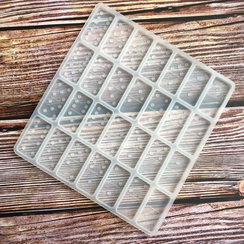 

28 Cavities Silicone Dominoes Game Play Epoxy Resin Mold Dominoes Fun Art Craft Y3NE