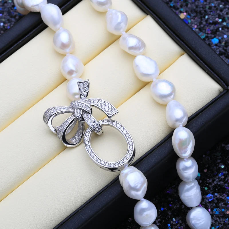 

FENASY Natural Freshwater Pearl Necklaces For Women Handcrafted Baroque Long Necklace Wedding Jewelry Neck Accessories
