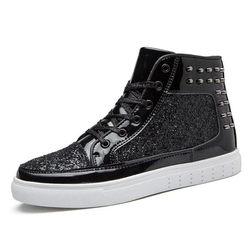 Мужская обувь для скейтеров серебряный розовый цвет пары расшитые блестками на