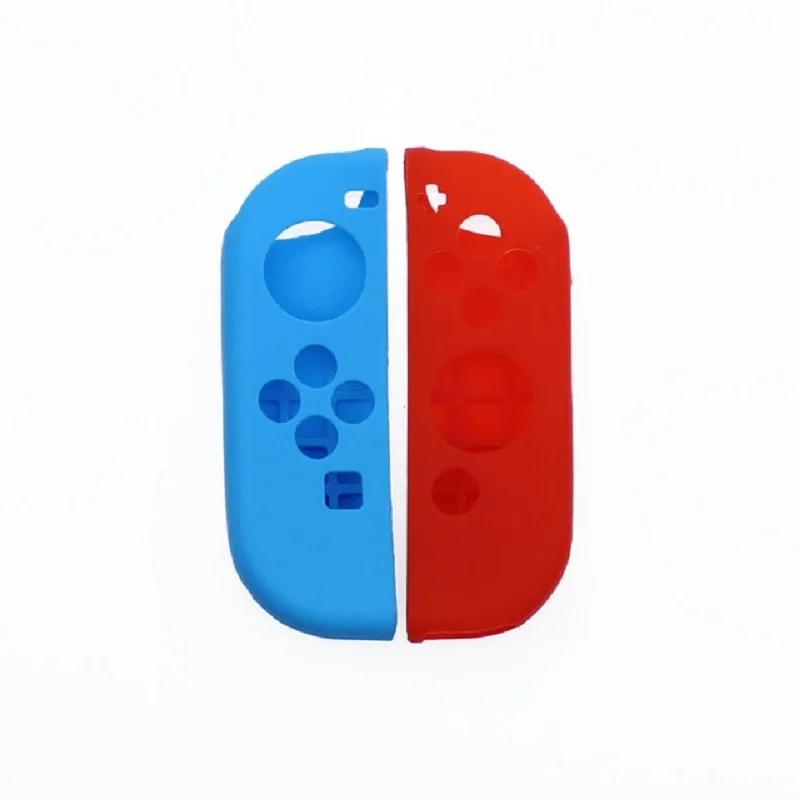Blue Red Комплект из 2 предметов Противоскользящий силиконовый чехол Обложки для игры с накатанной головкой переключатель геймпад - Цвет: Blue Red