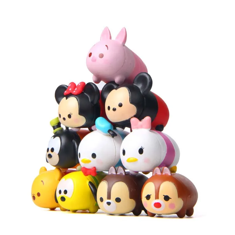 

Disney 10pcs/lot Tsum Tsum Figure Minnie Mickey Daisy Donald Duck Piglet Dale Chip Pooh Bear Figures Toys Kids Xmas Gifts