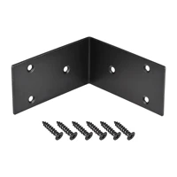 uxcell corner brace angle bracket fastener stainless steel l shape 100mmx100mmx50mm black with screws 4 pcs