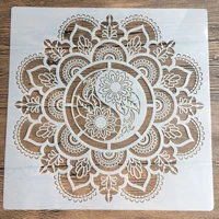 new 30 30cm size diy craft mandala mold for painting stencils stamped photo album embossed paper card on wood fabric wall