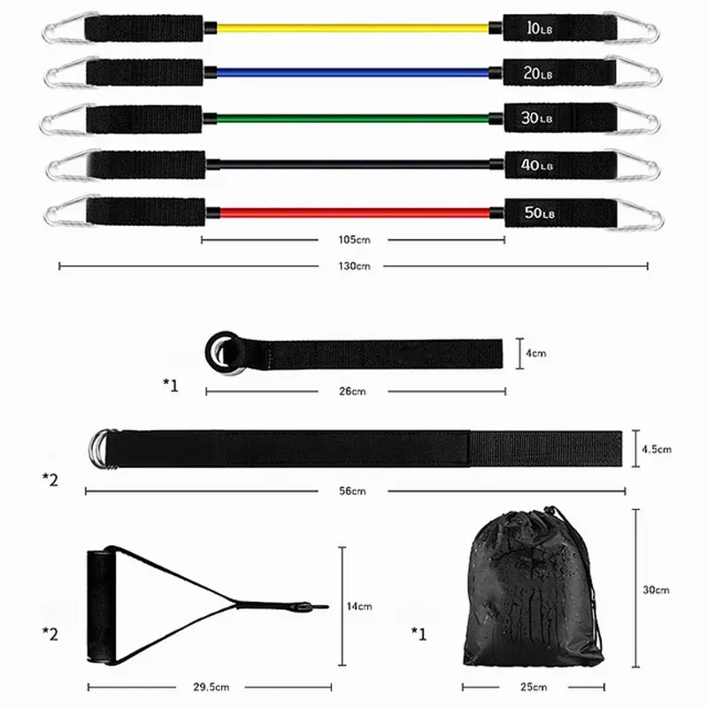 11 шт./набор экспандер для фитнеса с ручкой | Спорт и развлечения