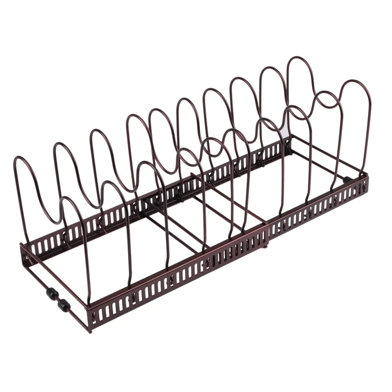 

Practical Expandable Pot Rack Organizer -Pot and Pan Organizer for Cabinet, Pot Lid Organizer Holder Rack for Kitchen Counter