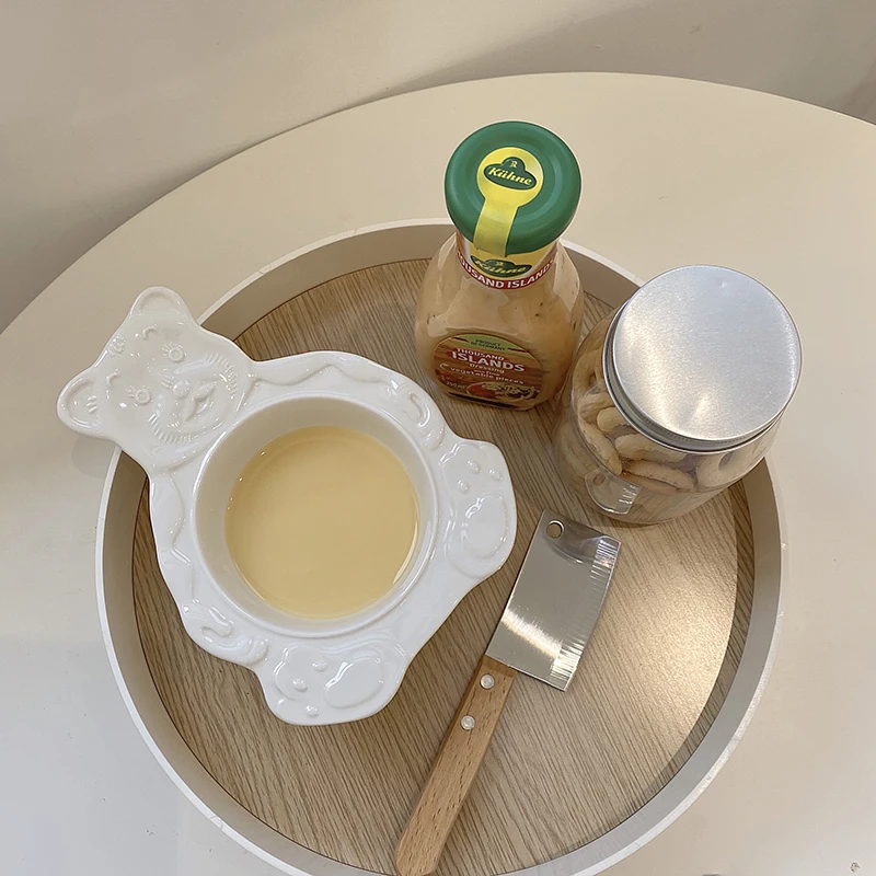 Creative Ceramic Bear Shape Steamed Egg Bowl Household Baking Oven Tableware Porcelain Salad Dessert | Дом и сад