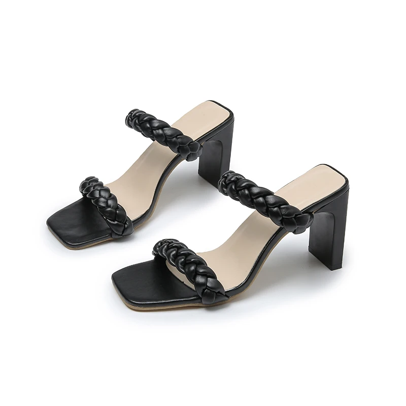 

Summer 2022 Women Thick High Heels Shoes Sandals Transparent Gladiator Ankle Strap Sexy Pump Female Party Ladies Plus Size 43