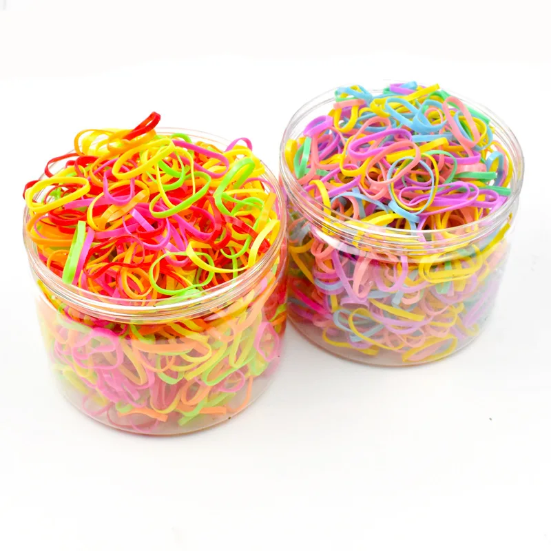 

500pcs Girls Hair Accessories Gift Nylon Rubber Band Elastic Hair Bands Headband Children Ponytail Holder Bands Kids Ornaments