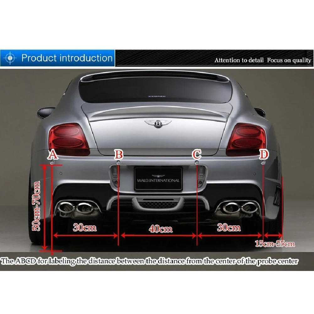 Автомобильный радар заднего ход парковочный датчик беспроводной вида 4 датчика