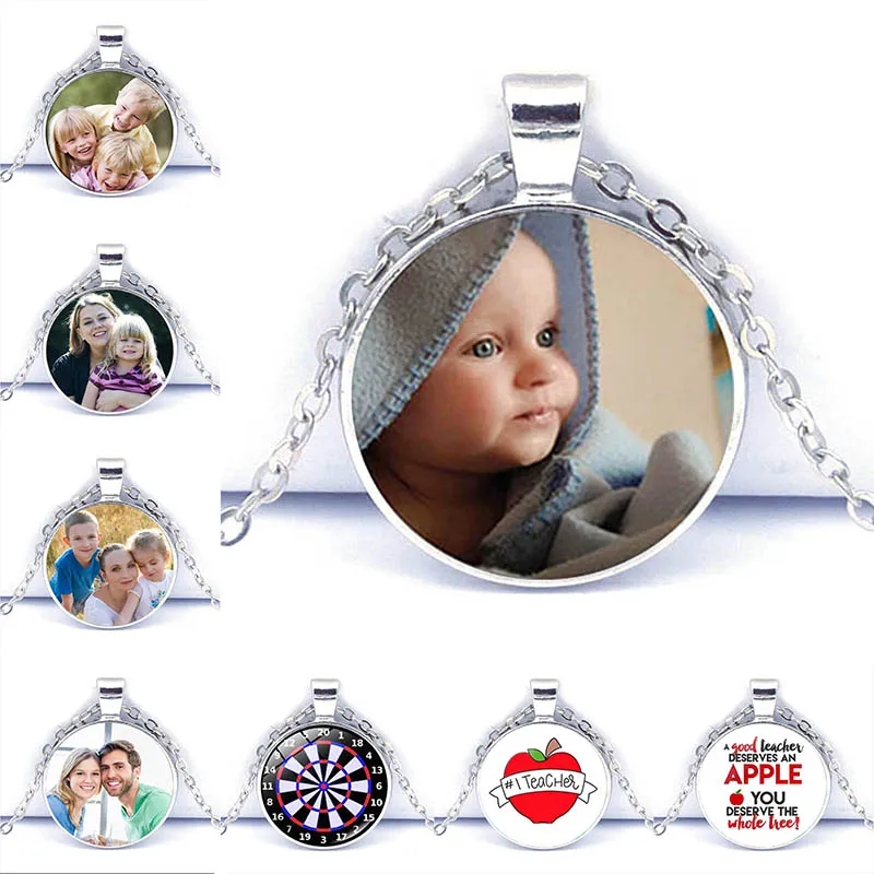 Кулон с фото на заказ, ожерелье с фото для вашего ребенка, мамы, папы, бабушки и дедушки, подарок для членов семьи
