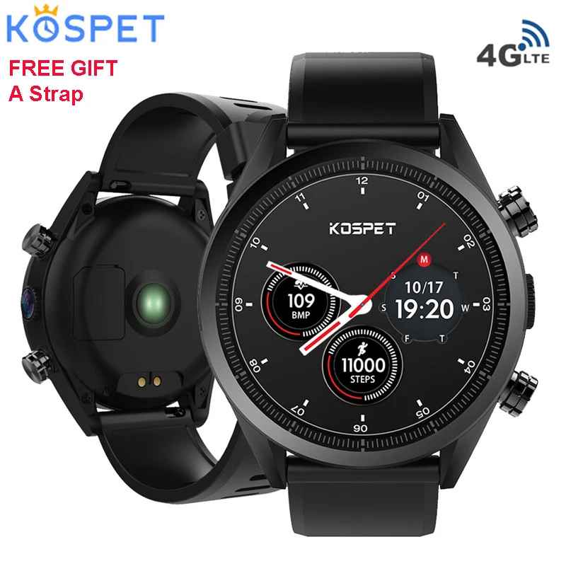 Kospet Hope Android7.1 Смарт часы 3 ГБ + 32 Гб двойной 4G 1 39 &quotAMOLED wifi/gps/8.0MP Sim IP67
