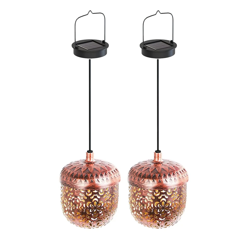 

HOT SALE 2 Pcs Solar Lanterns Outdoor, Hanging Garden Solar Lights Ornaments, Waterproof Outdoor Solar Lanterns for Garden, Porc