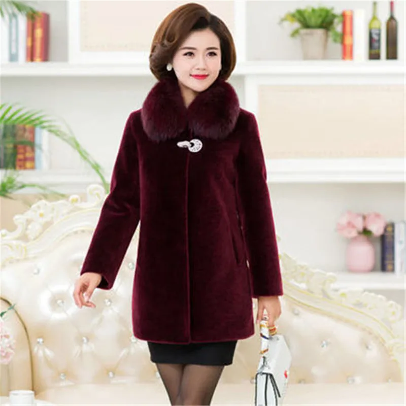 Новинка 2022 шуба женская зимняя из меха норки пальто с воротником лисьего для мамы