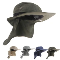neck flap boonie hat fishing hiking safari outdoor sun brim bucket bush cap