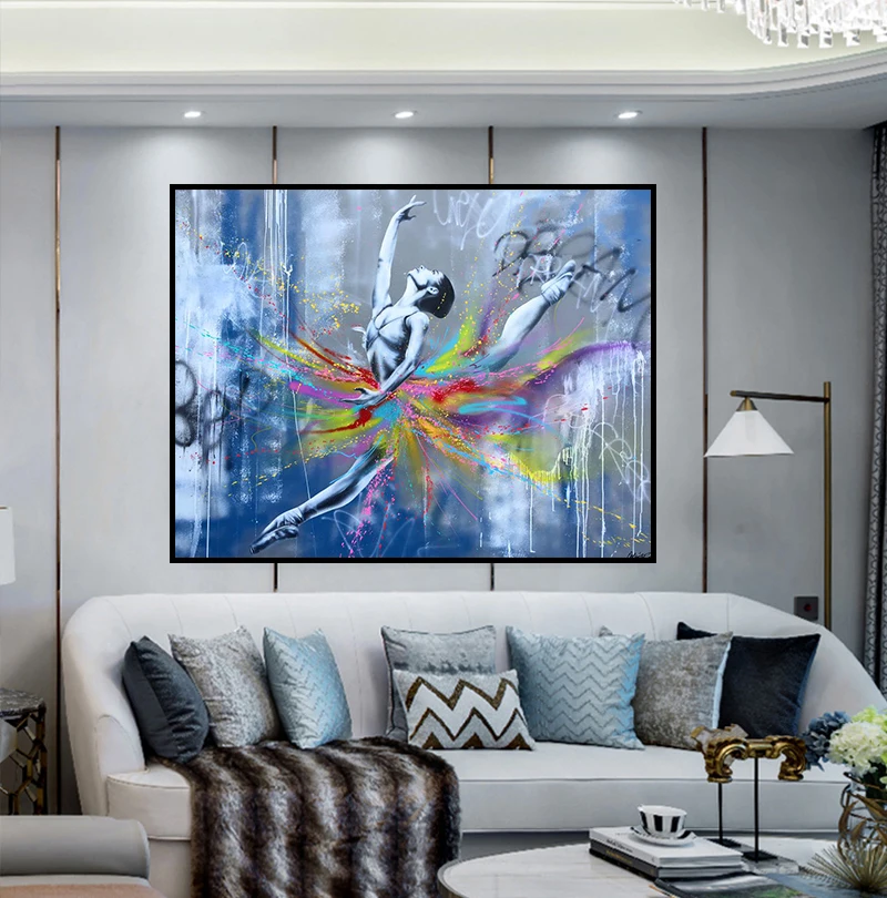 

Abstract Colourful Dance Ballet Girls Picture Canvas PaintingOil Painting Wall Art Picture Poster Modern inLivingroom Decor Home