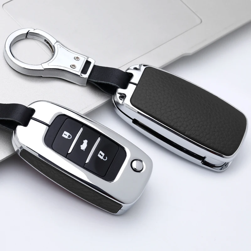 Защитный чехол для ключа автомобиля из цинкового сплава и натуральной кожи Changan