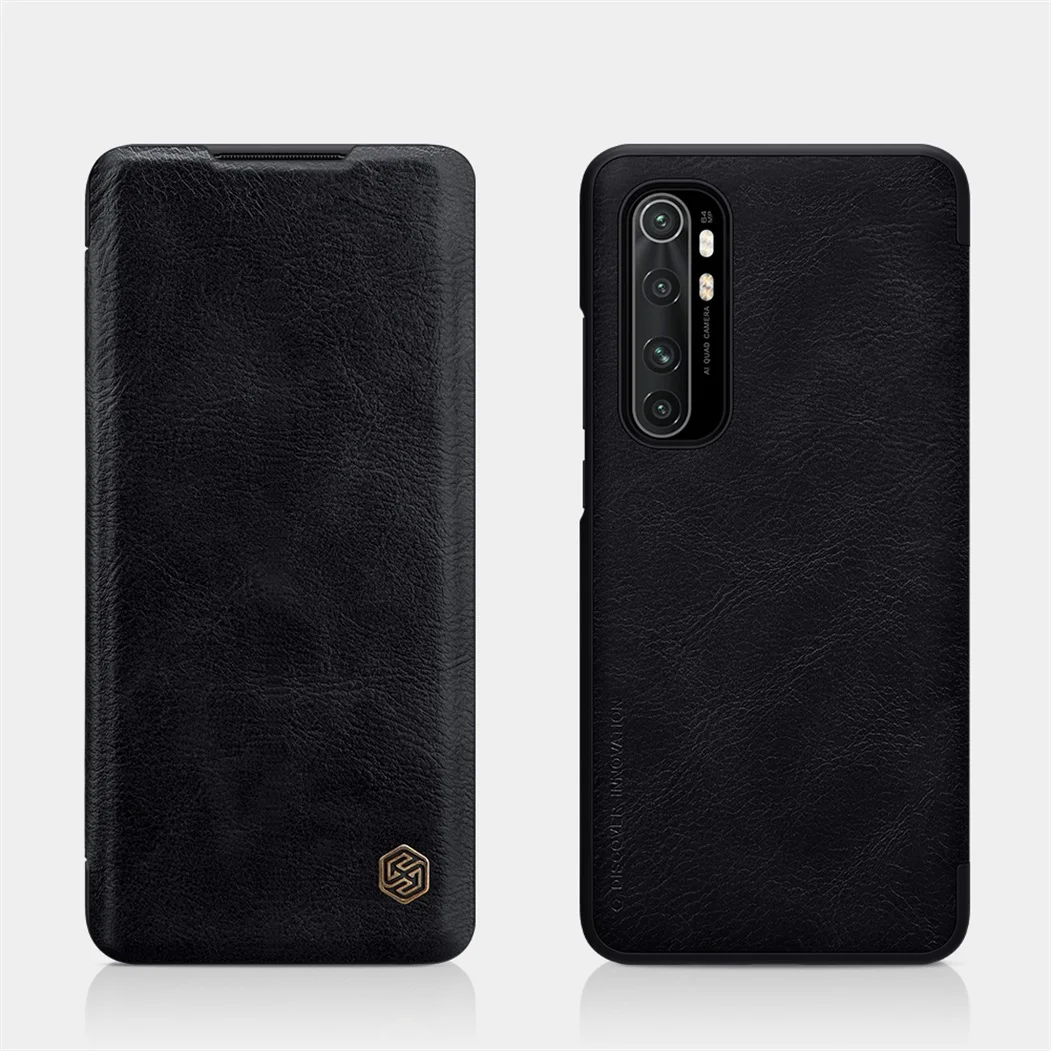 Чехол-книжка Nillkin QIN для Xiaomi Mi Note 10 Lite кожаный чехол-бумажник с кармашком карт