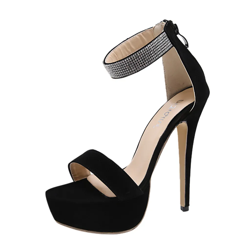 Fashion luxury shoes Woman Sandals Pure Color Breathable Open-Toed Stiletto Heel Plus Size Light Slippers Women Shoes | Обувь