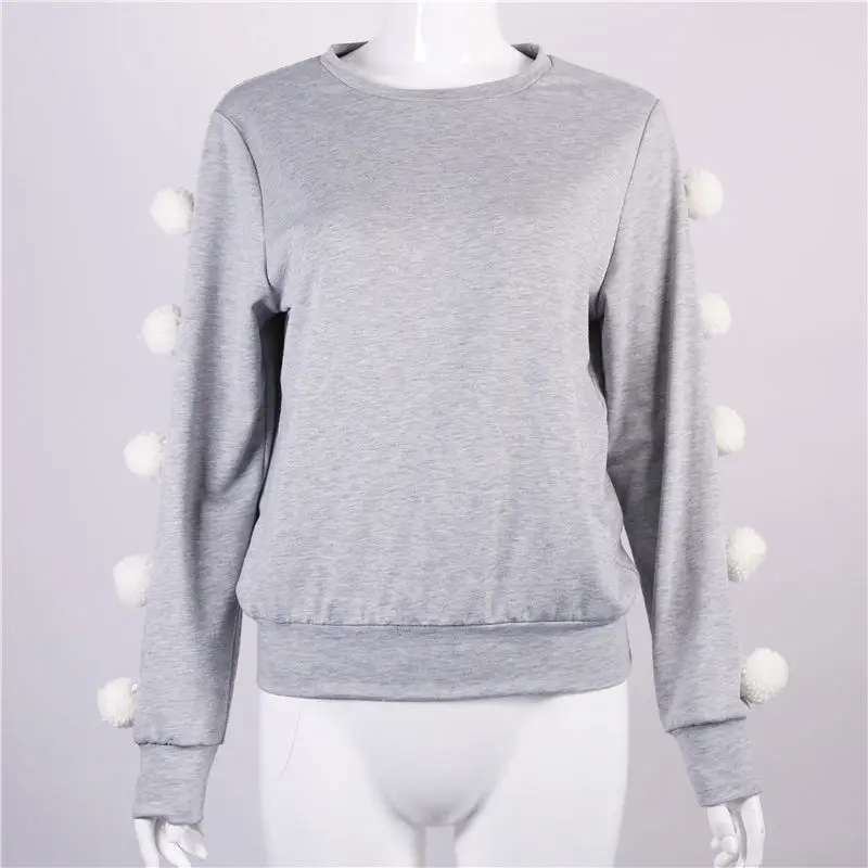 Женский теплый пуловер с длинным рукавом и круглым вырезом | Женская одежда