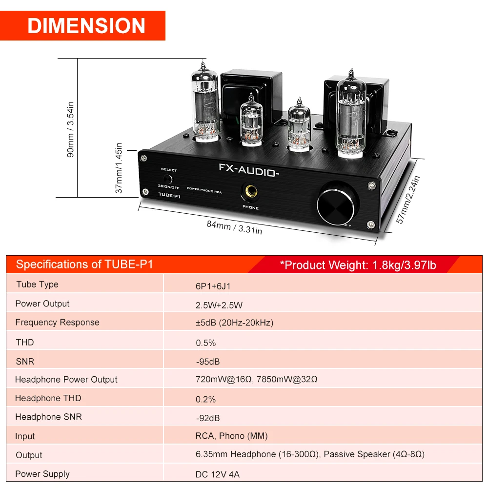 FX-AUDIO ламповый усилитель 6J1 + 6P1 2 5 W x2 односторонний стерео-усилитель класса A мм для