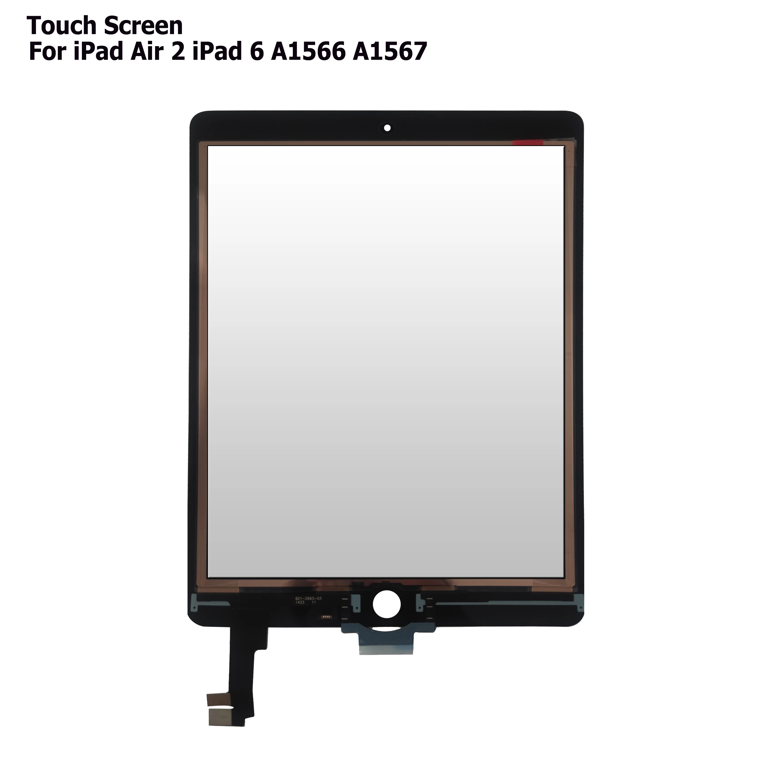 Оптовая продажа 5 шт. для iPad Air 2 6 A1566 A1567 сенсорный экран дигитайзер Переднее