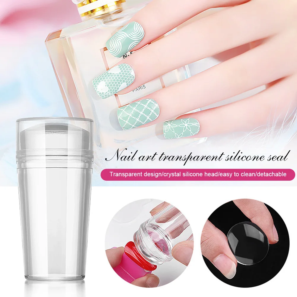 DIY скребок штамп для дизайна ногтей прозрачный силиконовый желе со скребком
