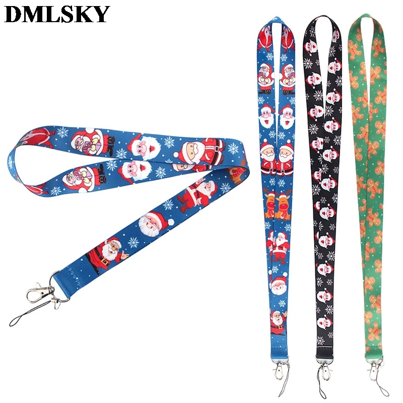 

24pcs/lot DMLSKY Christmas series Lanyard Keychain Creative Christmas gift Lanyard For Keys Badge ID Cards Holders Chain M4045