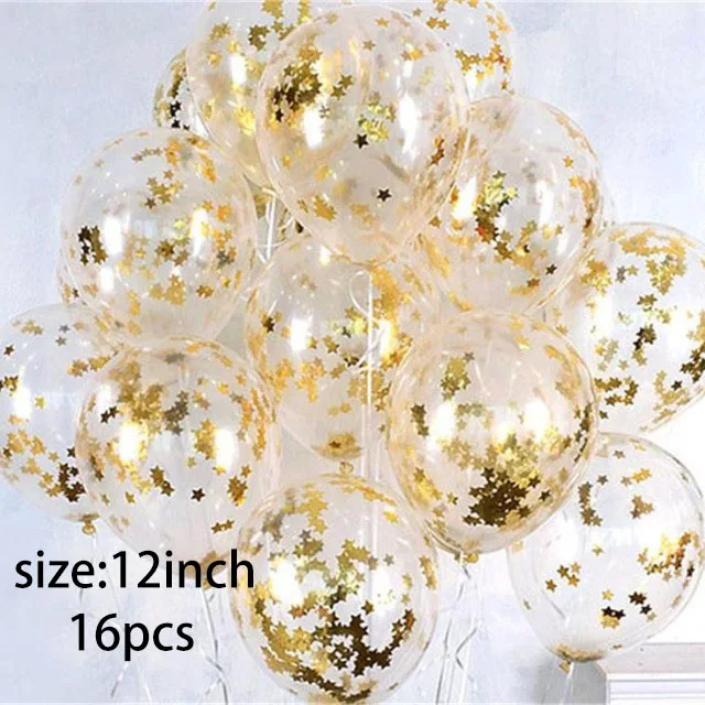 16pcs 16 шт./лот 12 Дюймов серебряная звезда воздушный шар "Конфетти" 10 дюймов утолщение розовый белый латексные шары День Рождения Вечеринка романтический свадебный Декор - Цвет: 16pcs