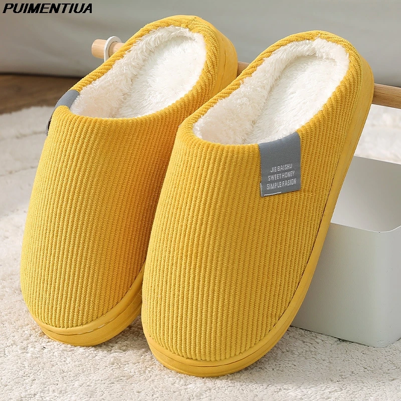 

Classic Men Women Plush Slippers Furry Winter Warm Fur Shoes Non-Slip Thick Soled Boys Girls Home Indoor Slippers Zapatillas