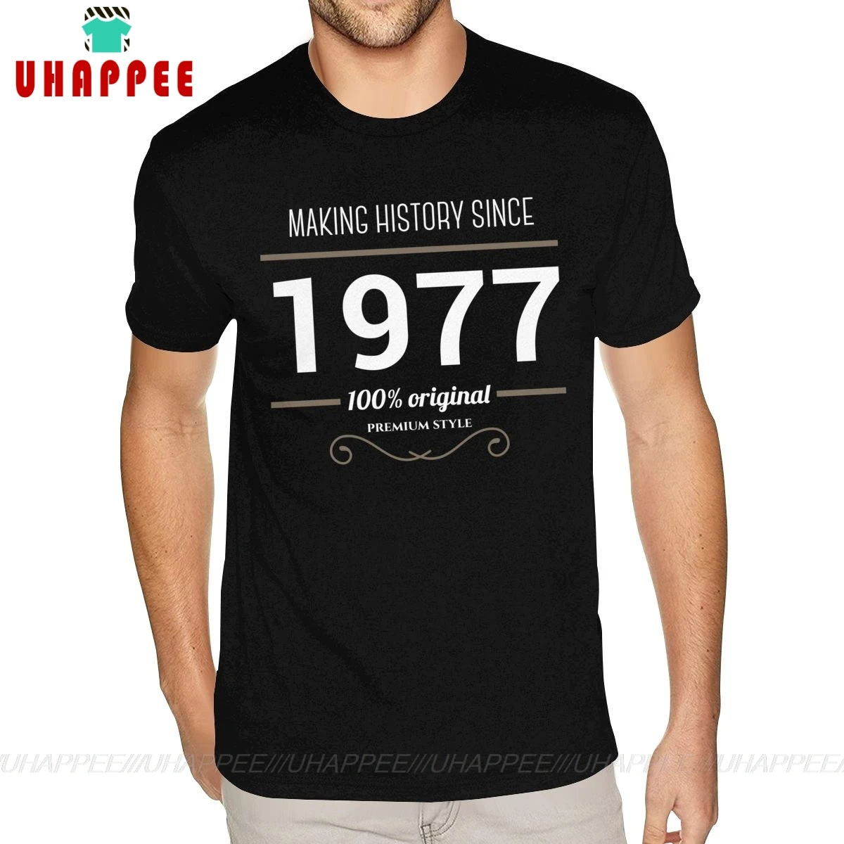 

Short Sleeves Round Collar Pure Cotton Making History Since Vintage 1977 40th Birthday Gift TeeShirt New His and Her S Tee