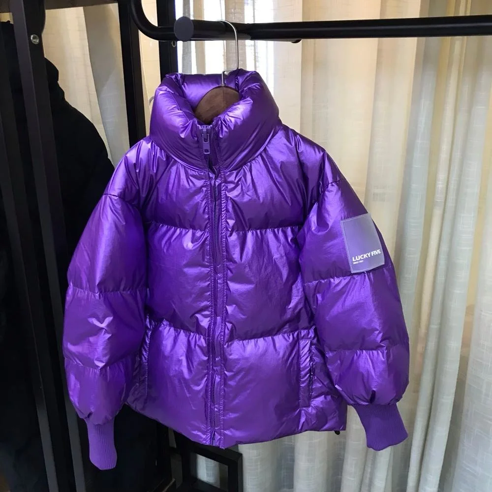 

Fashion Glossy Children Down Jacket Winter New Thicker Warm Loose Coat Modis Kids Clothes Down Jacket Windproof Outerwear Y2163