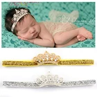 Лидер продаж, Детская повязка на голову, Корона маленькой принцессы, повязка на голову с кристаллами, милый красивый реквизит для фотосъемки новорожденных